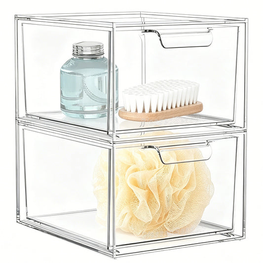 2 Pack Stackable Clear Acrylic Multifunctional Storage Box