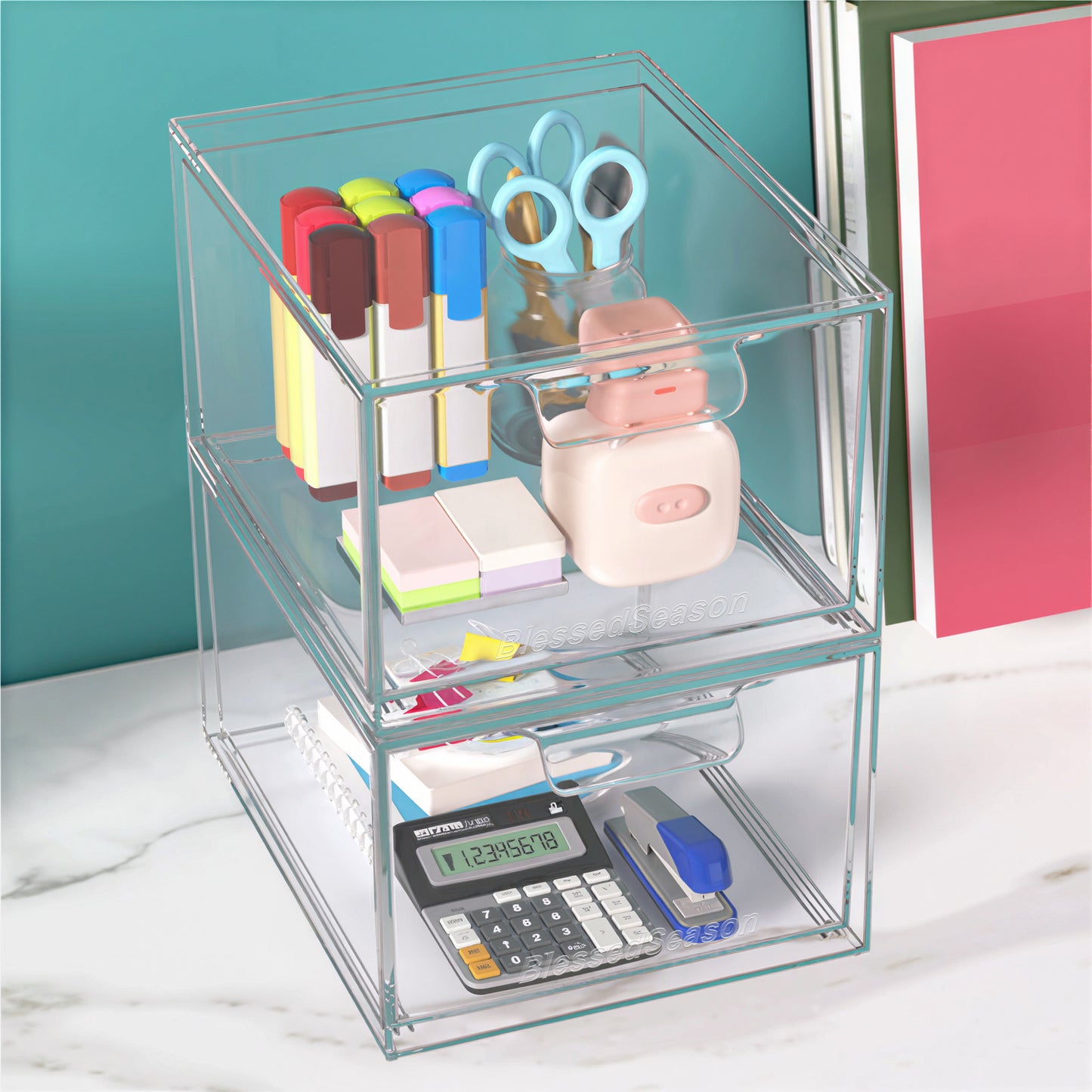 2 Pack Stackable Clear Acrylic Multifunctional Storage Box