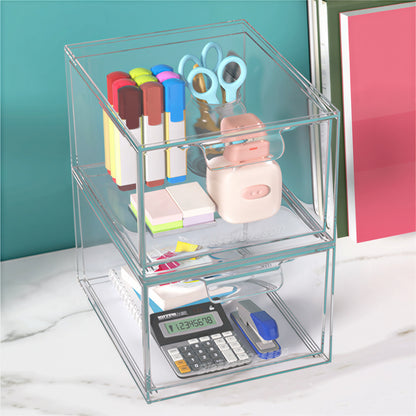 2 Pack Stackable Clear Acrylic Multifunctional Storage Box
