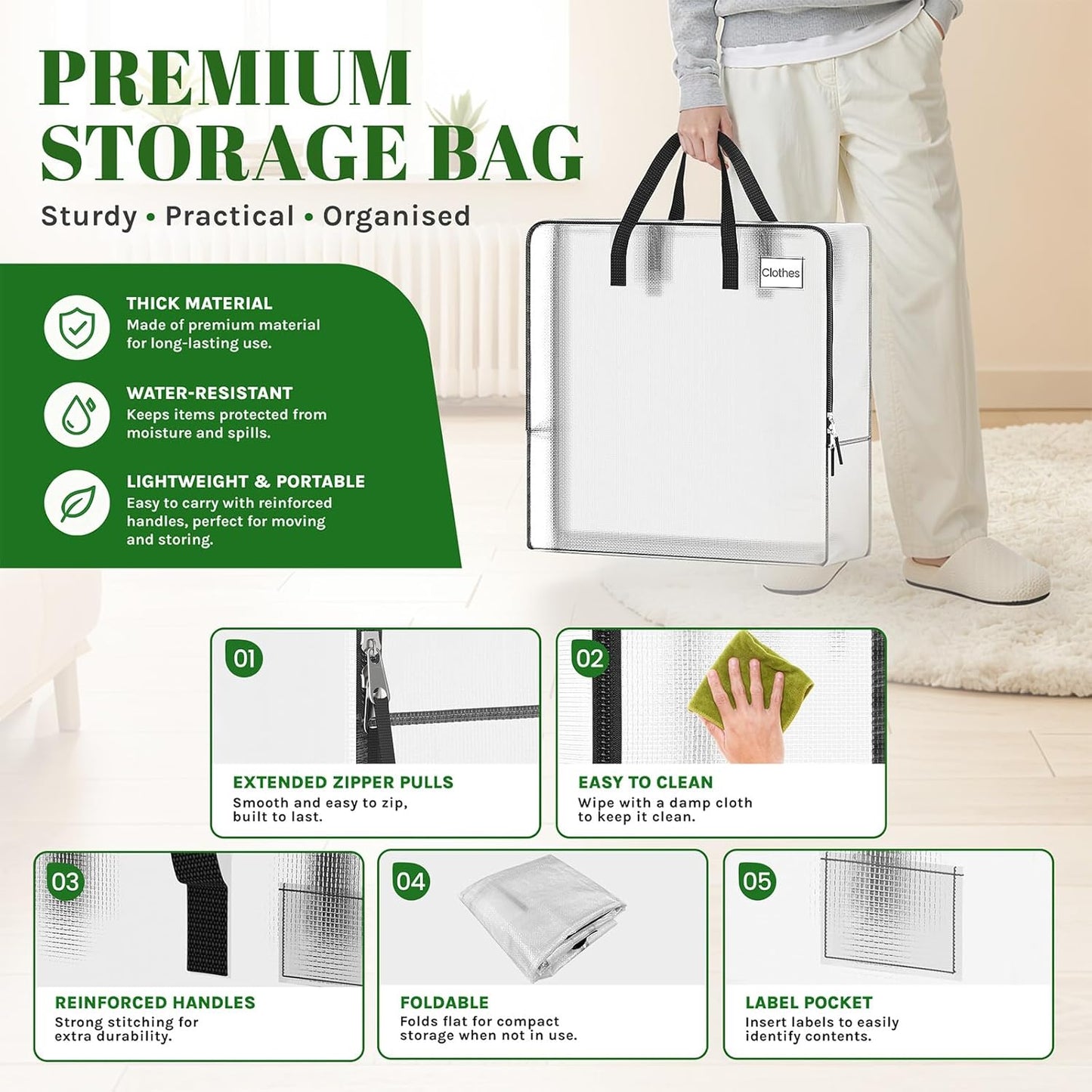 Wreath Storage Container – 93L Clear Bag for Wreaths up to 30"