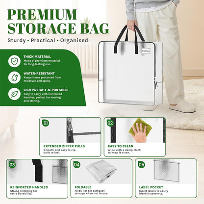 Wreath Storage Container – 93L Clear Bag for Wreaths up to 30"