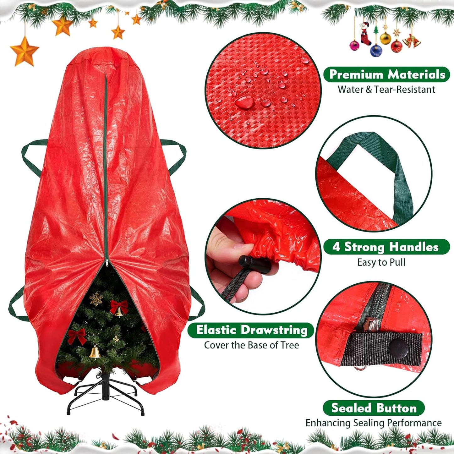 Upright Christmas Tree Storage Bag – Wrap, Zip, Store