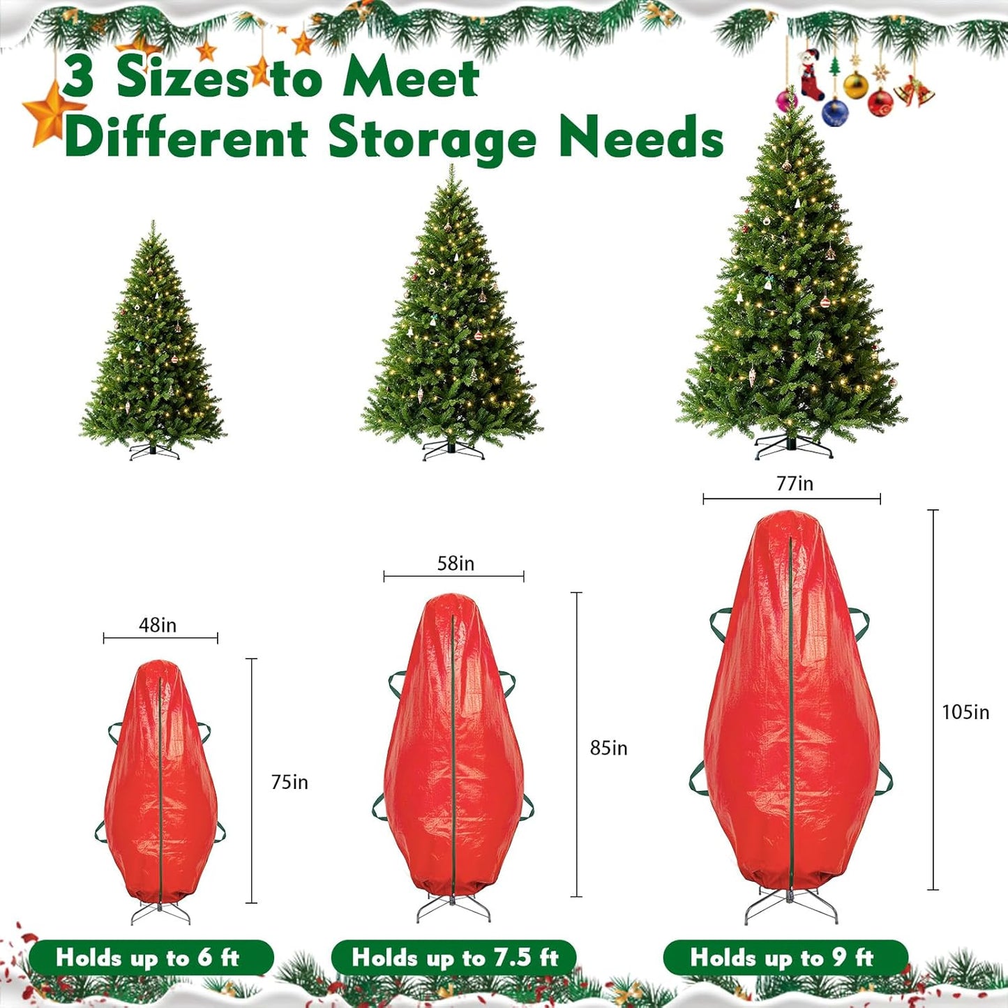 Upright Christmas Tree Storage Bag – Wrap, Zip, Store