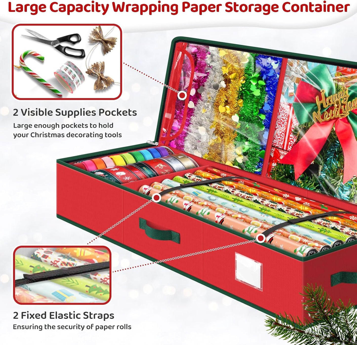 Wrapping Paper Storage Organizer – Fits Rolls Up to 40"