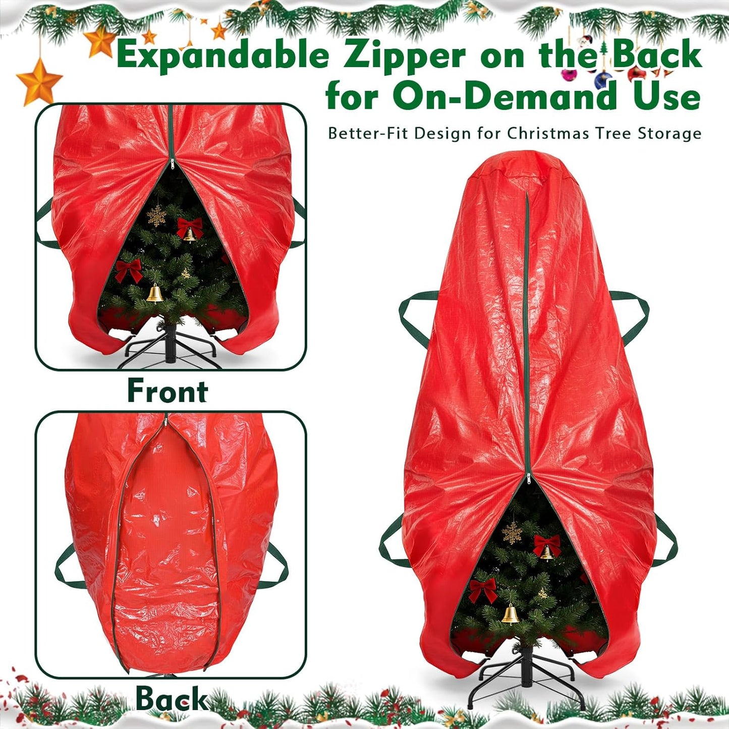 Upright Christmas Tree Storage Bag – Wrap, Zip, Store